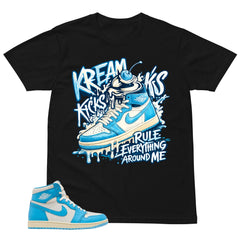 Graphic Tee Kream Kicks Shirt - to Matching Air Jordan 1 UNC Reimagined | Zadago