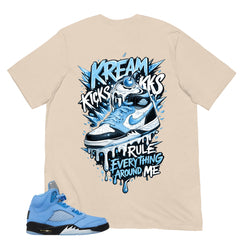 Graphic Tee Kream Kicks Shirt - to Matching Air Jordan 5 UNC | Zadago