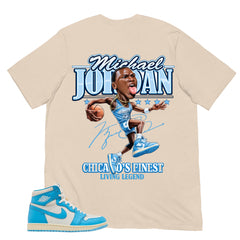 Graphic Tee MJ Living Legend Shirt - to Matching Air Jordan 1 UNC Reimagined | Zadago