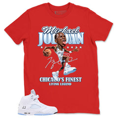 Graphic Tee MJ Living Legend Shirt - to Matching Air Jordan 5 White Metallic | Zadago