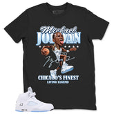 Graphic Tee MJ Living Legend Shirt - to Matching Air Jordan 5 White Metallic | Zadago