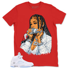 Graphic Tee Money Girl Shirt - to Matching Air Jordan 5 White Metallic | Zadago
