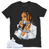 Graphic Tee Money Girl Shirt - to Matching Air Jordan 5 White Metallic | Zadago