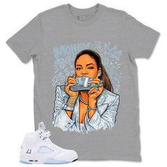 Graphic Tee Money Talk Shirt - to Matching Air Jordan 5 White Metallic | Zadago