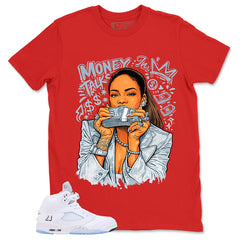 Graphic Tee Money Talk Shirt - to Matching Air Jordan 5 White Metallic | Zadago