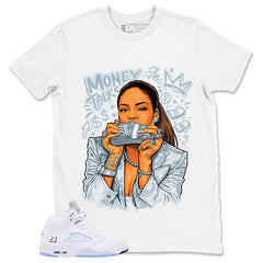 Graphic Tee Money Talk Shirt - to Matching Air Jordan 5 White Metallic | Zadago