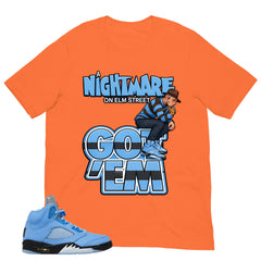 Graphic Tee Nightmare On Elm Street Shirt - to Matching Air Jordan 5 UNC | Zadago