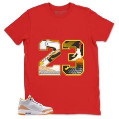 Graphic Tee Number 23 Legend MJ Shirt - to Matching Air Jordan 3 Orange Citrus | Zadago