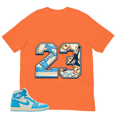 Graphic Tee Number 23 Legend Shirt - to Matching Air Jordan 1 UNC Reimagined | Zadago