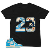 Graphic Tee Number 23 Legend Shirt - to Matching Air Jordan 1 UNC Reimagined | Zadago