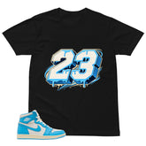 Graphic Tee Number 23 Shirt - to Matching Air Jordan 1 UNC Reimagined | Zadago