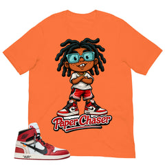 Graphic Tee Paper Chaser | Matching Off-White x Air Jordan 1 Chicago | Zadago