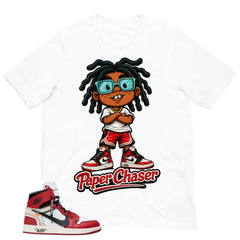 Graphic Tee Paper Chaser | Matching Off-White x Air Jordan 1 Chicago | Zadago