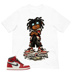 Graphic Tee Paper Chaser Shirt - to Matching Air Jordan 1 Chicago Lost & Found | Zadago