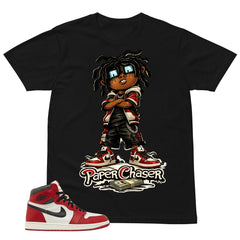 Graphic Tee Paper Chaser Shirt - to Matching Air Jordan 1 Chicago Lost & Found | Zadago