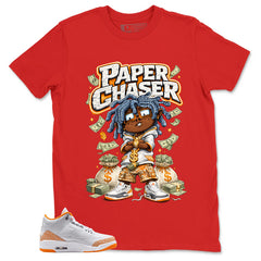 Graphic Tee Paper Chaser Shirt - to Matching Air Jordan 3 Orange Citrus | Zadago