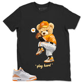 Graphic Tee Play Hard Baseball Shirt - to Matching Air Jordan 3 Orange Citrus | Zadago