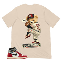 Graphic Tee Play Hard | Matching Jordan 1 Union LA Chicago Shadow | Zadago