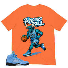 Graphic Tee Raging Bull Shirt - to Matching Air Jordan 5 UNC | Zadago