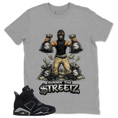 Graphic Tee Runnin' The Street Shirt - to Matching Air Jordan 6 Cap and Gown | Zadago