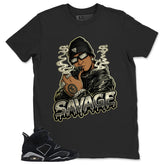 Graphic Tee Savage Shirt - to Matching Air Jordan 6 Cap and Gown | Zadago