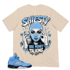 Graphic Tee Shiesty Big Money Talking Shirt - to Matching Air Jordan 5 UNC | Zadago