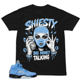 Graphic Tee Shiesty Big Money Talking Shirt - to Matching Air Jordan 5 UNC | Zadago