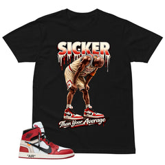 Graphic Tee Sicker Shirt | Matching Off-White x Air Jordan 1 Chicago | Zadago