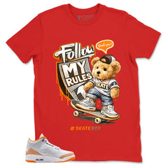 Graphic Tee Skate Boy Shirt - to Matching Air Jordan 3 Orange Citrus | Zadago