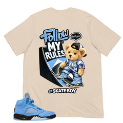Graphic Tee Skate Boy Shirt - to Matching Air Jordan 5 UNC | Zadago