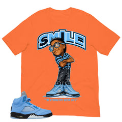 Graphic Tee Smile I'm Living My Best Life Shirt - to Matching Air Jordan 5 UNC | Zadago