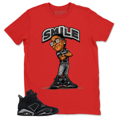 Graphic Tee Smile Shirt - to Matching Air Jordan 6 Cap and Gown | Zadago