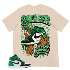 Graphic Tee Sneaker Girl Shirt - to Matching Air Jordan 1 Lucky Green | Zadago