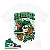 Graphic Tee Sneaker Girl Shirt - to Matching Air Jordan 1 Lucky Green | Zadago