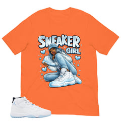 Graphic Tee Sneaker Girl Shirt - to Matching Air Jordan 11 Legend Blue | Zadago