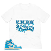 Graphic Tee Sneaker Princess Shirt - to Matching Air Jordan 1 UNC Reimagined | Zadago