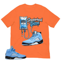 Graphic Tee Sneakerhead Shirt - to Matching Air Jordan 5 UNC | Zadago