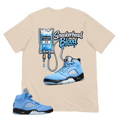 Graphic Tee Sneakerhead Shirt - to Matching Air Jordan 5 UNC | Zadago