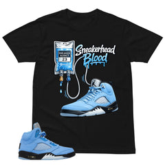 Graphic Tee Sneakerhead Shirt - to Matching Air Jordan 5 UNC | Zadago