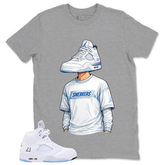 Graphic Tee Sneakerhead Shirt - to Matching Air Jordan 5 White Metallic | Zadago