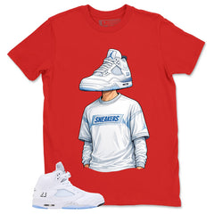 Graphic Tee Sneakerhead Shirt - to Matching Air Jordan 5 White Metallic | Zadago