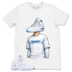 Graphic Tee Sneakerhead Shirt - to Matching Air Jordan 5 White Metallic | Zadago