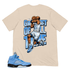 Graphic Tee The Greatest Of All Time Shirt - to Matching Air Jordan 5 UNC | Zadago