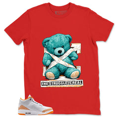 Graphic Tee The Struggle Is Real Shirt - to Matching Air Jordan 3 Orange Citrus | Zadago