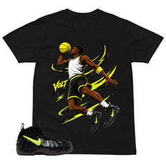 Graphic Tee to Match Air Foamposite Pro Voltage | Volt Flight Shirt | Zadago