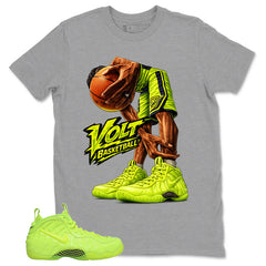 Graphic Tee to Match Air Foamposite Volt | Volt Basketball Shirt | Zadago