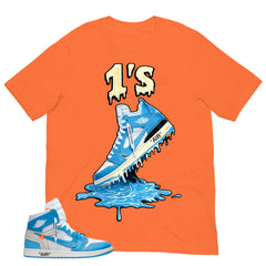 Graphic Tee to Match Air Jordan 1 Off White UNC | 1's Dripping Shirt | Zadago