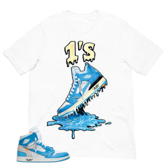 Graphic Tee to Match Air Jordan 1 Off White UNC | 1's Dripping Shirt | Zadago