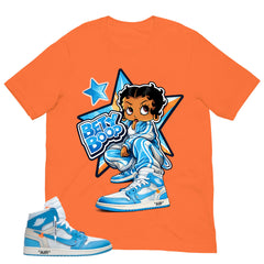Graphic Tee to Match Air Jordan 1 Off White UNC | Betty Boop Shirt | Zadago