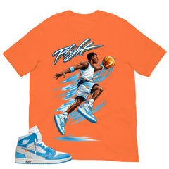 Graphic Tee to Match Air Jordan 1 Off White UNC | Flight Baller Shirt | Zadago